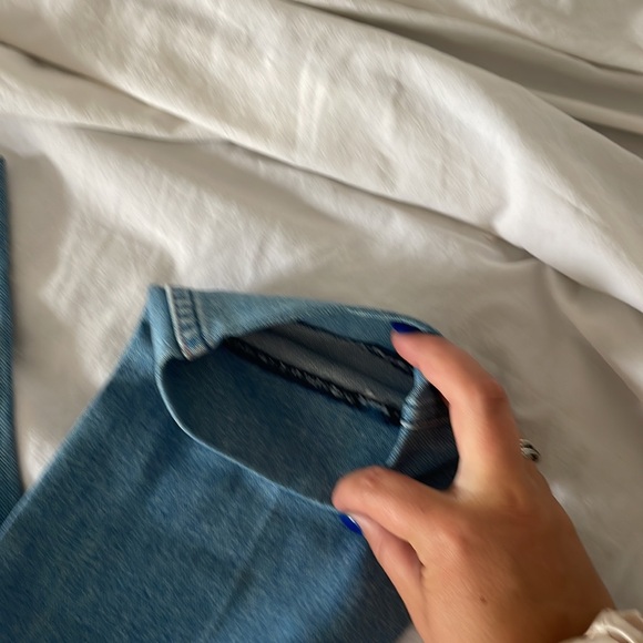 Straight leg jean **length has been hemmed but excess fabric still attached** - Picture 6 of 6